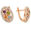 Серьги с бриллиантом и полудрагоценными вставками ERIN1105-SL-R 2009 г инфо 12521u.