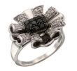Кольцо с черным и белым бриллиантами RHIA2794-88YL-W 2010 г