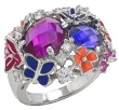 Кольцо с синтетическим корундом и фианитом R4A96Y96D 2010 г