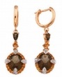 Серьги с бриллиантом, раухтопазом и цитрином ENC41965-37-R 2009 г инфо 2378w.